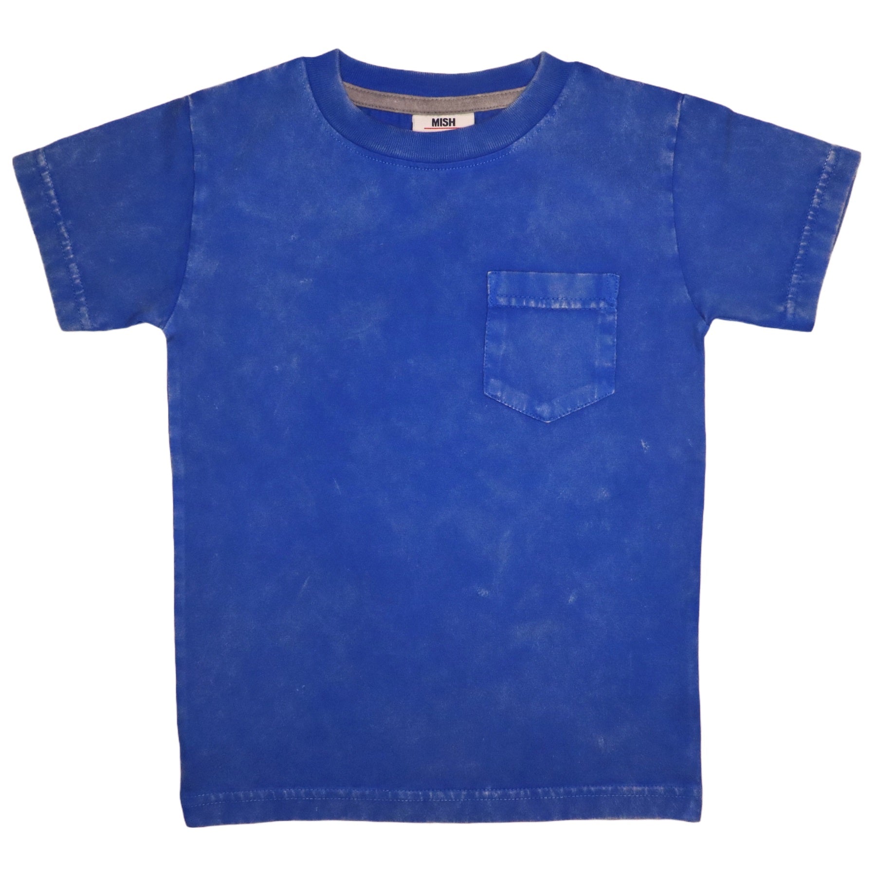 Kids Solid Enzyme Pocket Tee - Cobalt