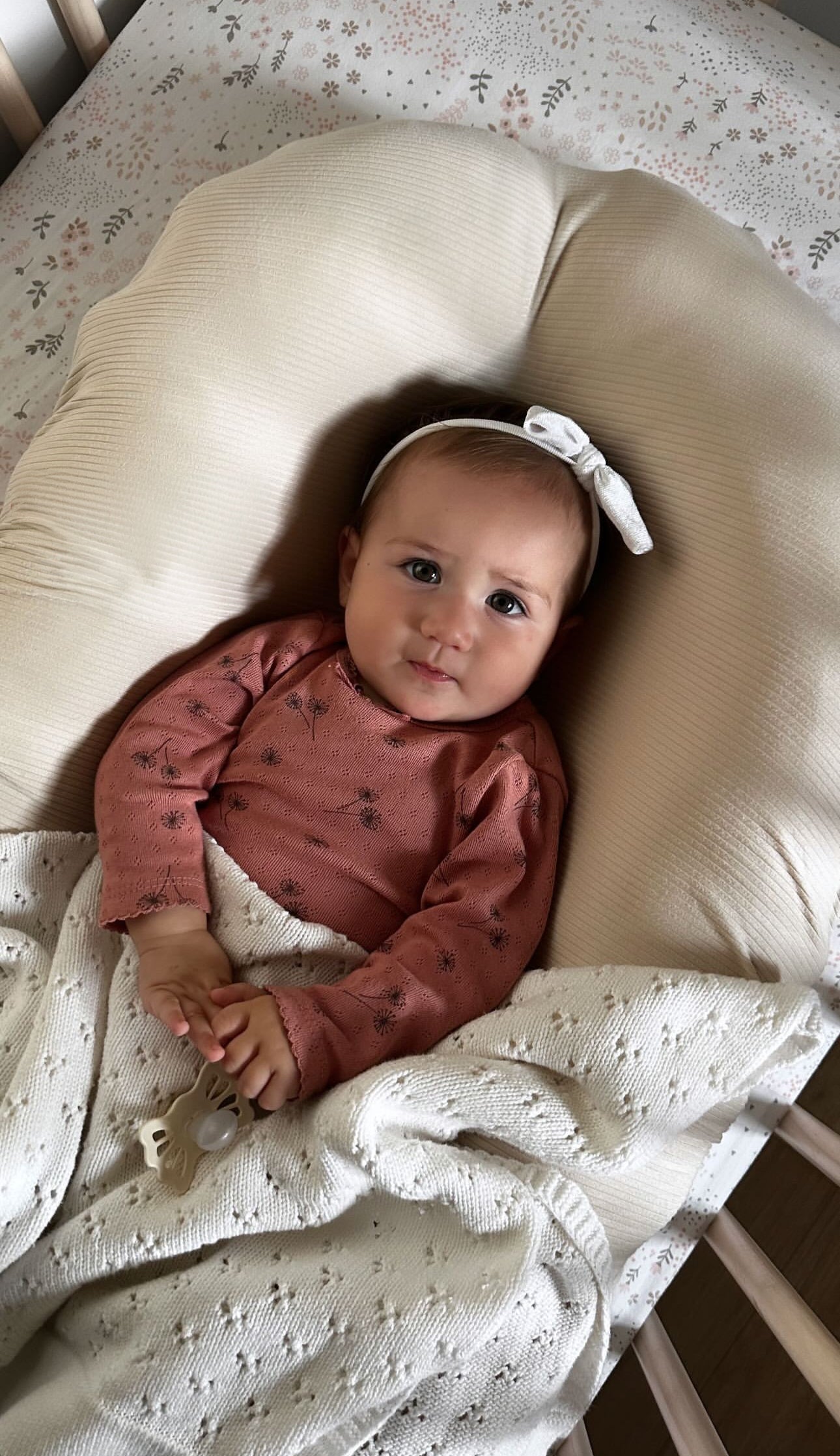 Oat Ribbed Baby Lounger Cover (Ships June 8)