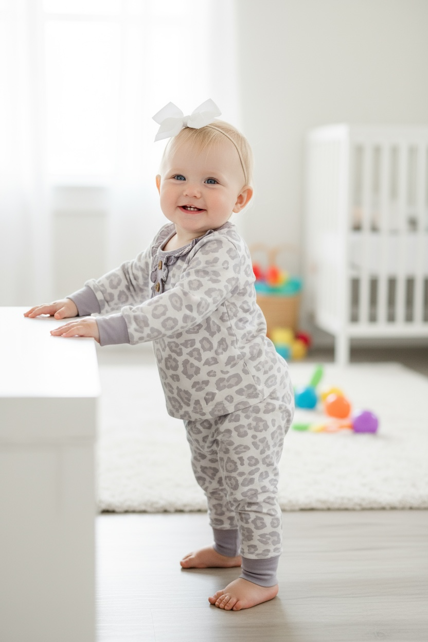 Natural Leopard | Two Piece Bamboo Pajama Set