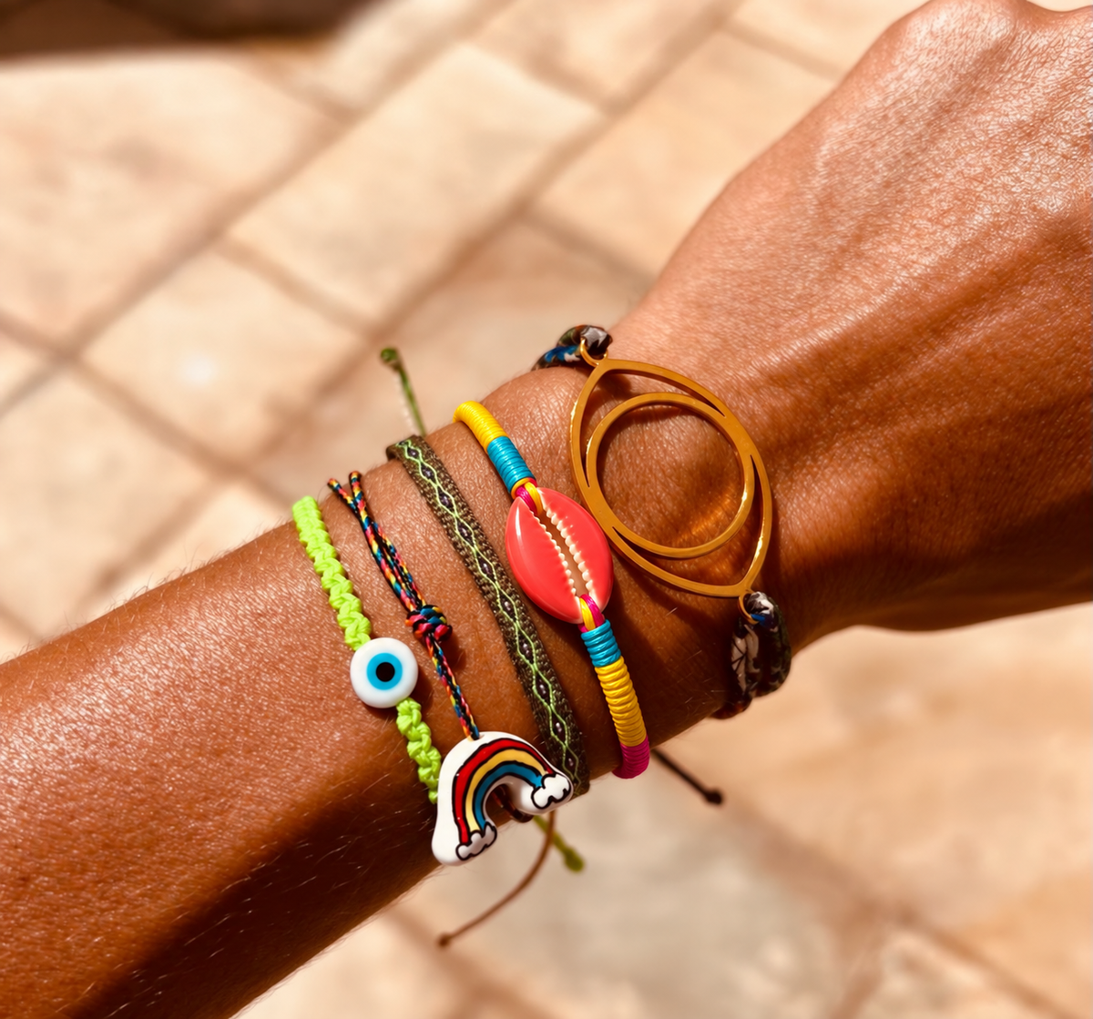 Salmon Candy Shell Bracelet