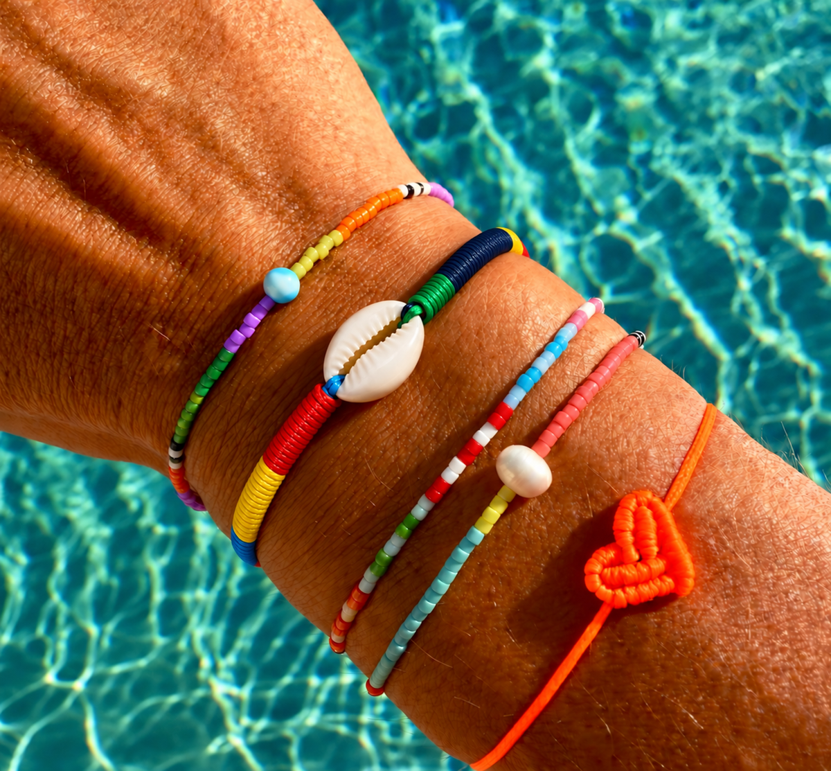 Rainbow Cowrie Shell Bracelet