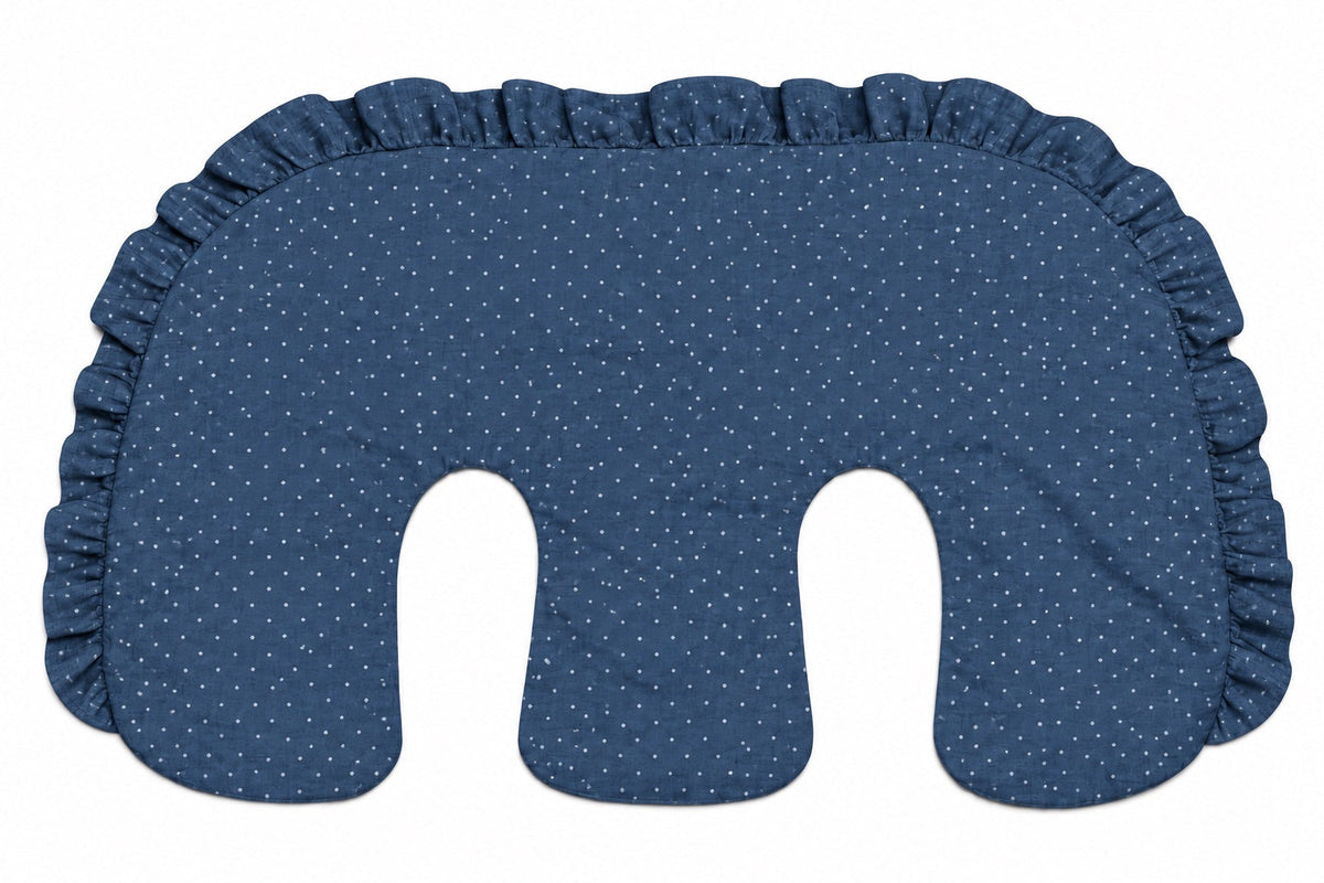 Beige Ruffle Gingham Twins Nursing Pillow Cover