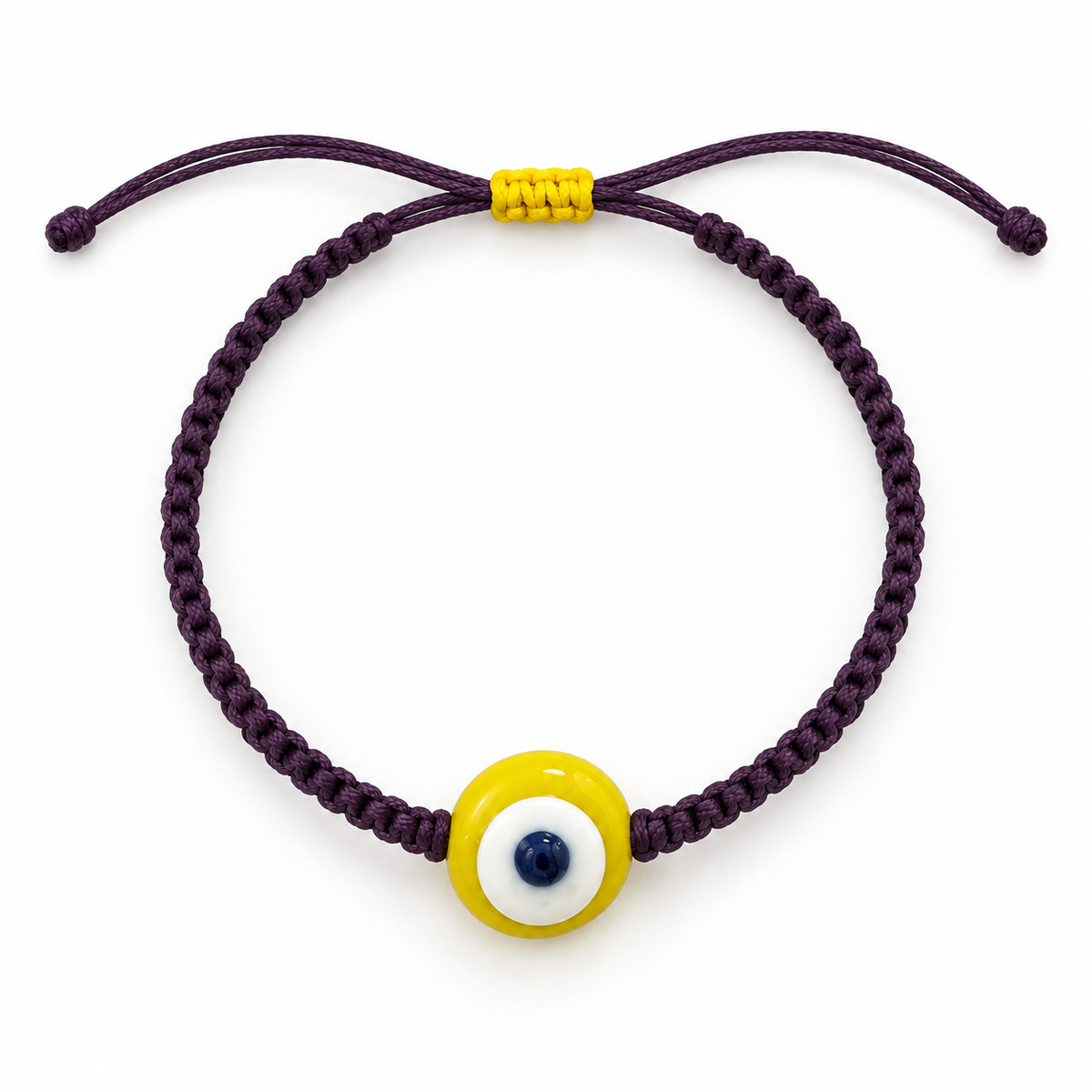 Eggplant Ceramic Evil Eye Bracelet