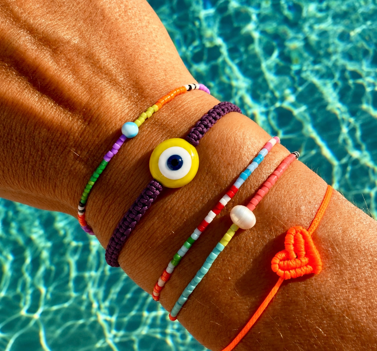 Eggplant Ceramic Evil Eye Bracelet