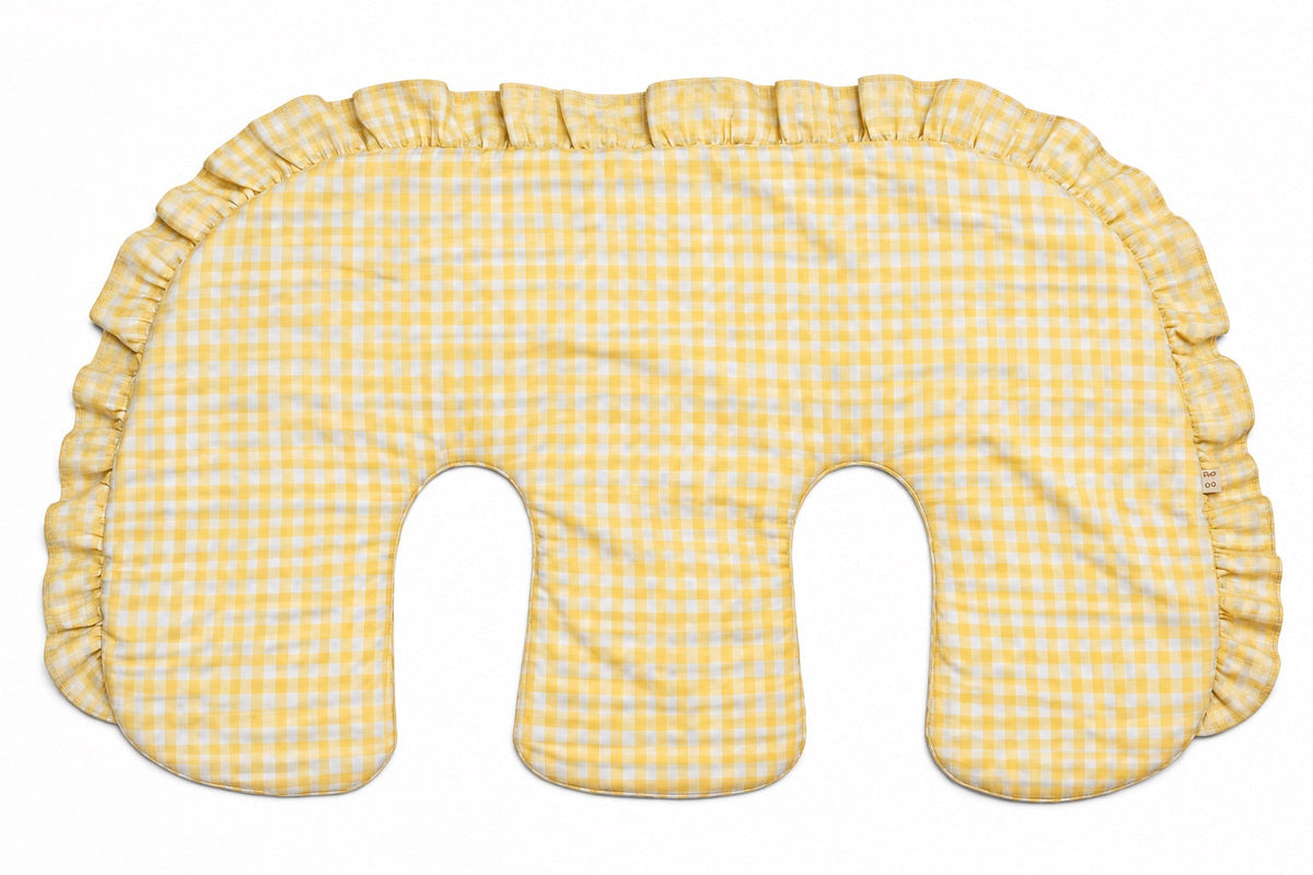 Ruffle Twins Gingham Nursing Pillow Cover