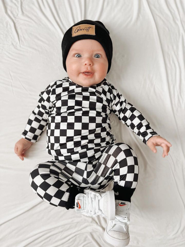 Black Retro Checkered Lounge Set
