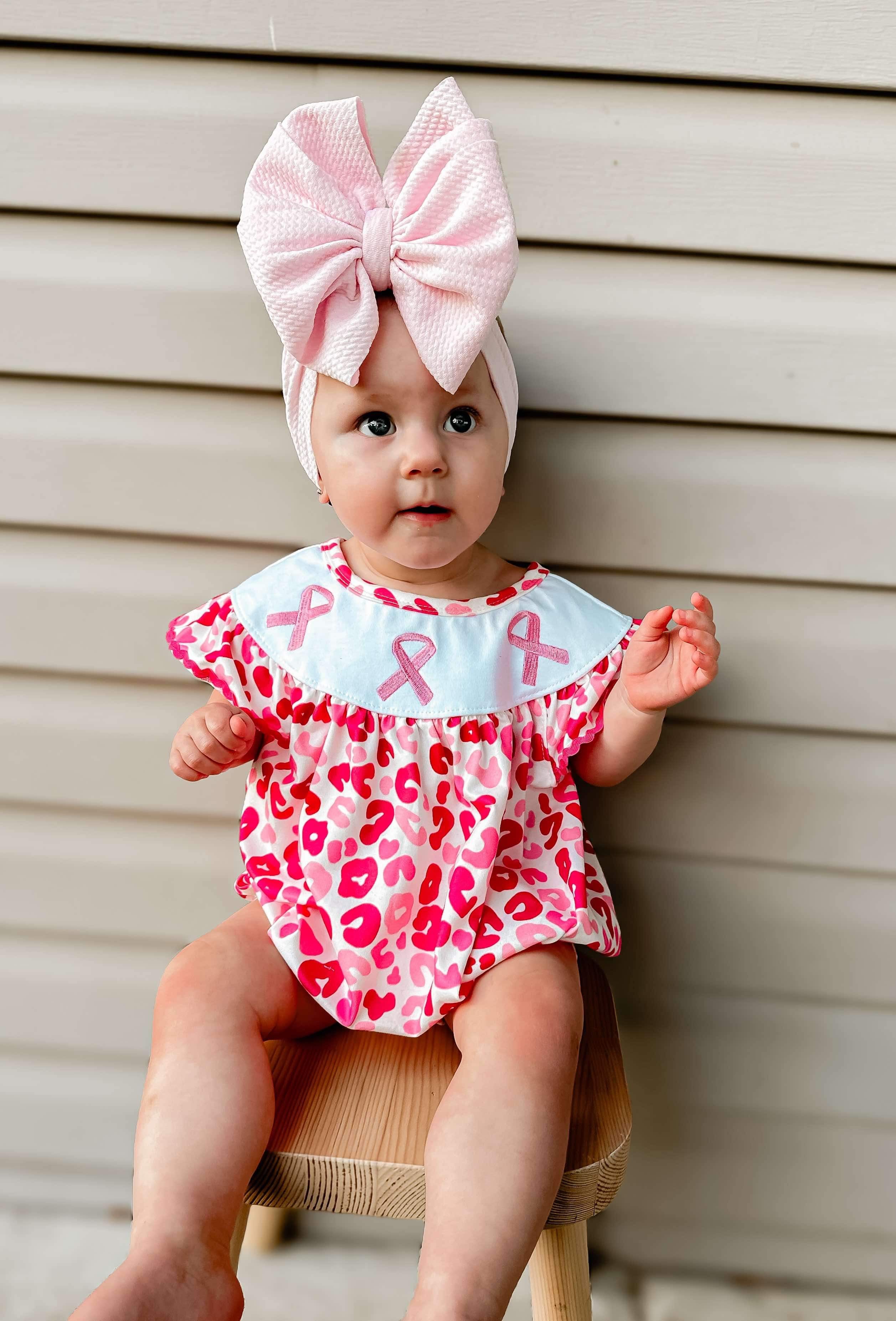October Awareness Embroidery Romper