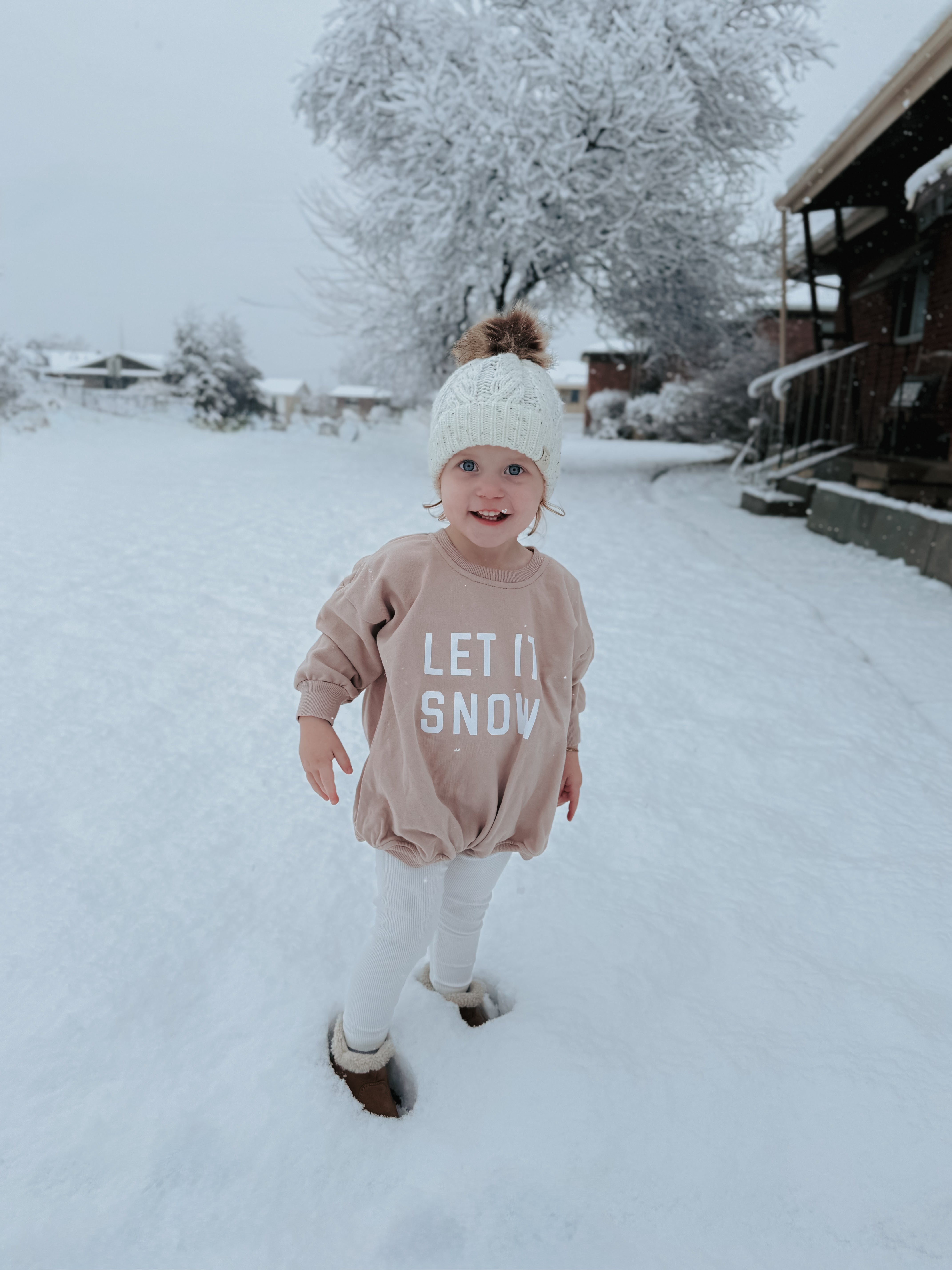 Let It Snow Sweatshirt Romper - More Colors