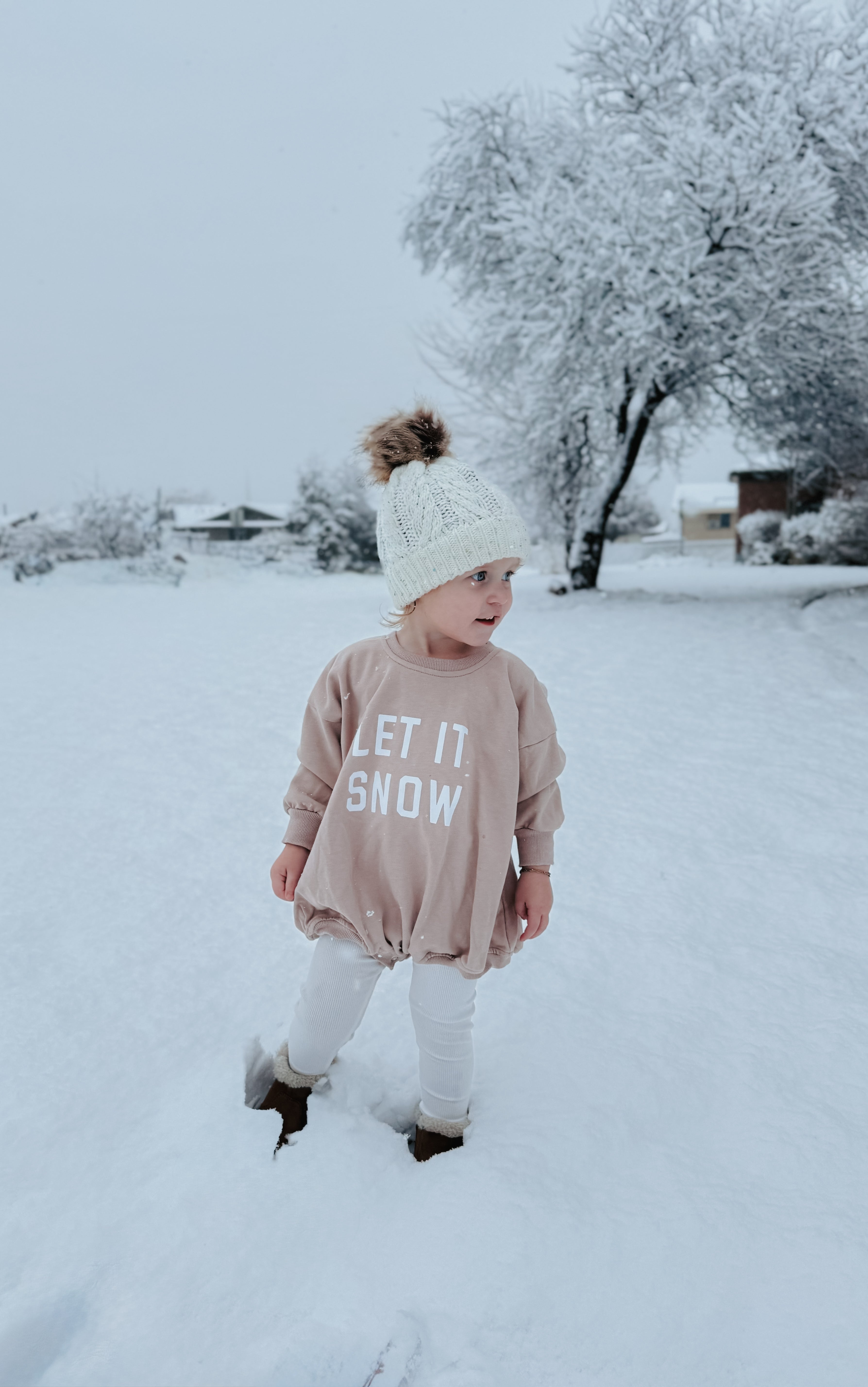 Let It Snow Sweatshirt Romper - More Colors