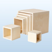 6 Pcs Natural Wooden Nesting Box Set