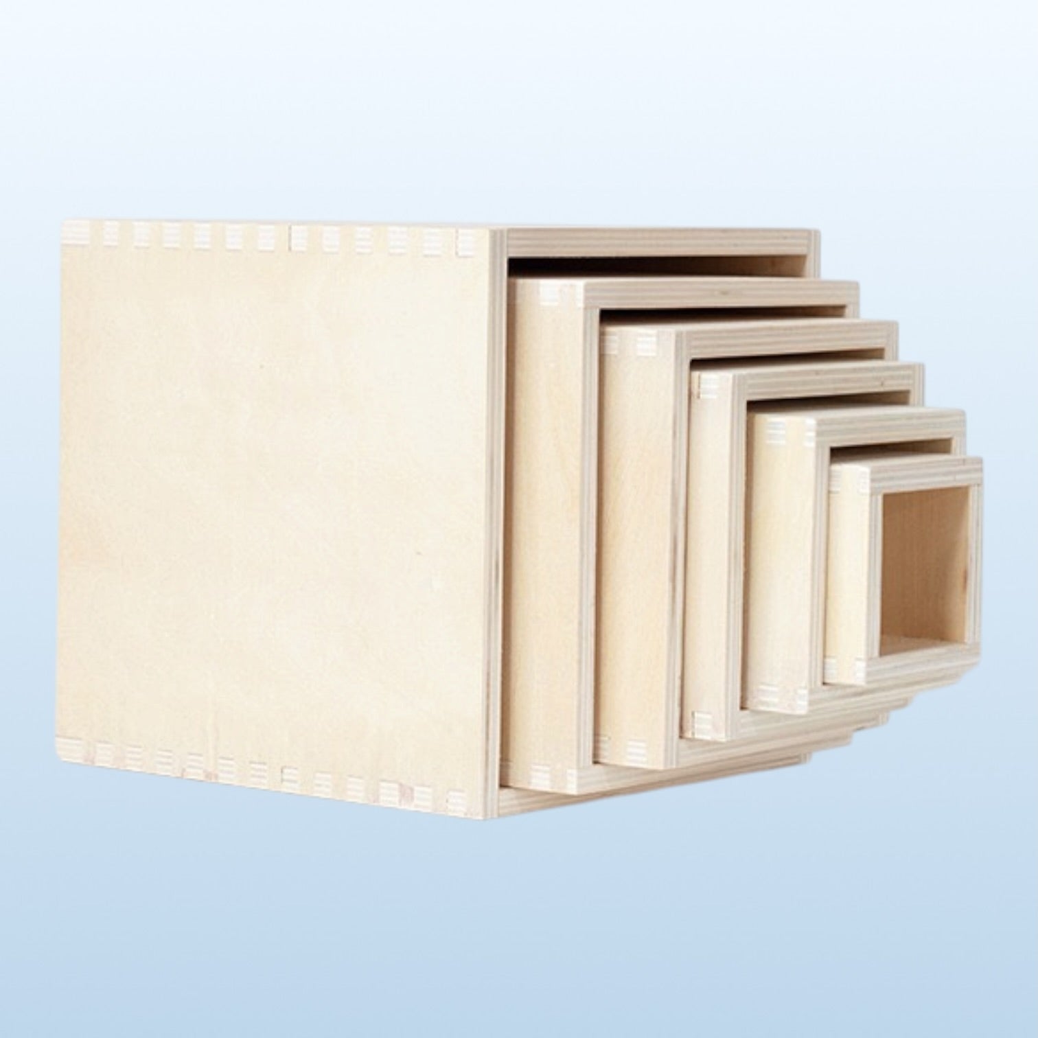 6 Pcs Natural Wooden Nesting Box Set