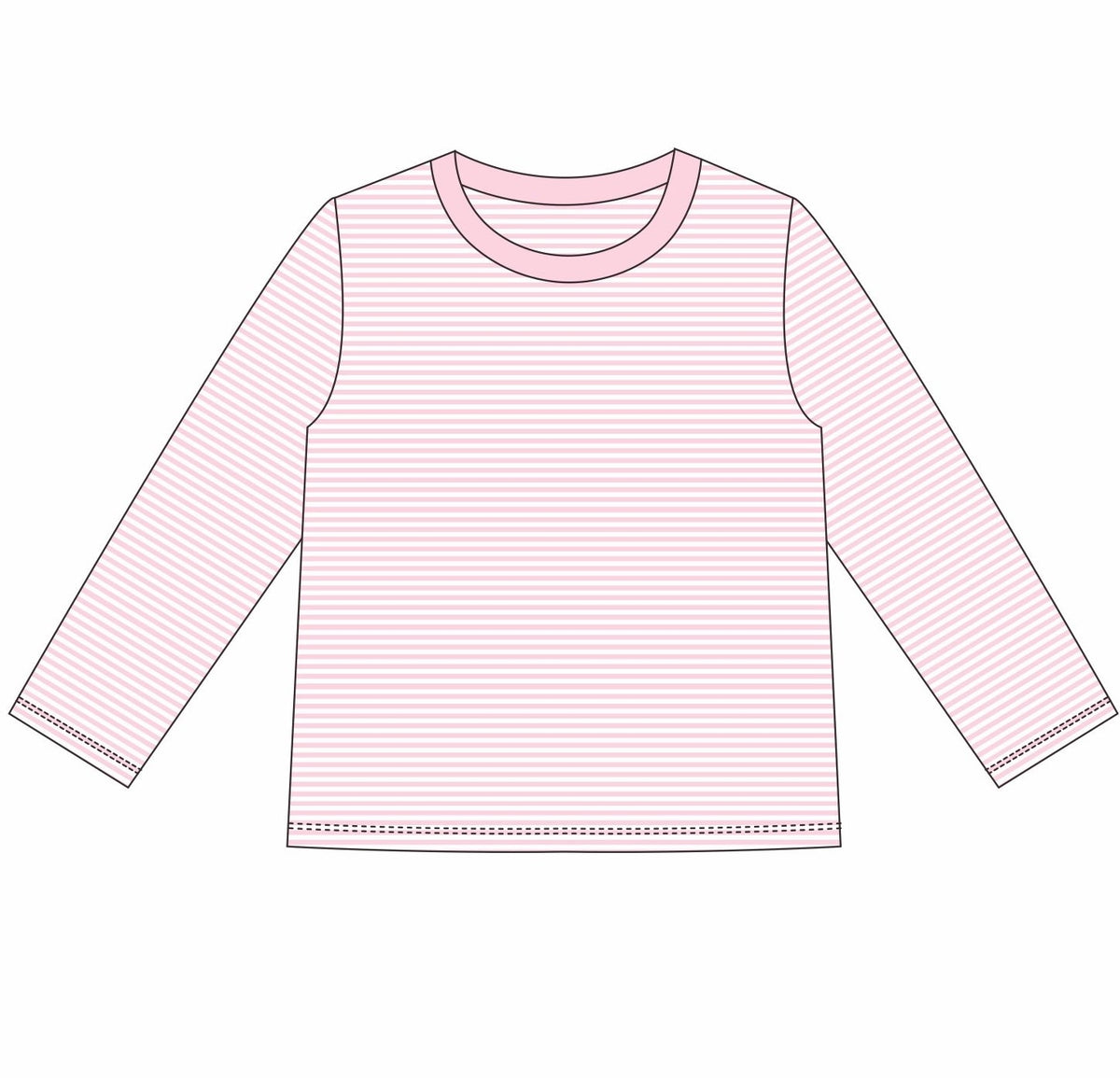 Knit Stripe Long Sleeve Shirt - Pastel Colors
