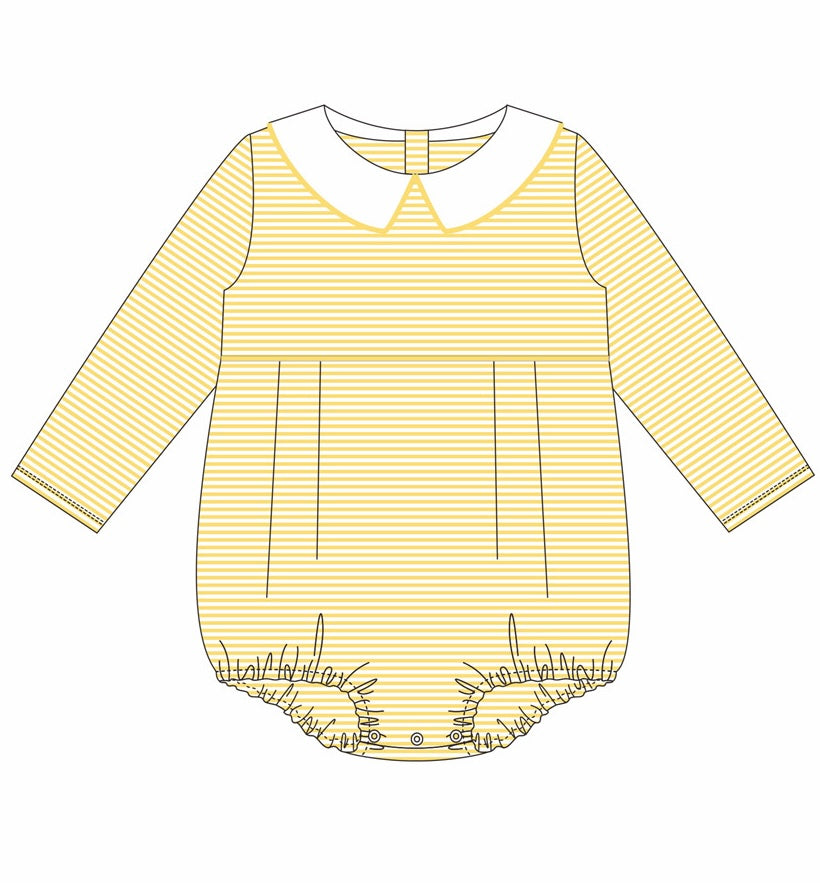 Knit Stripe Long Sleeve Peter Pan Collar Bubble - Boy