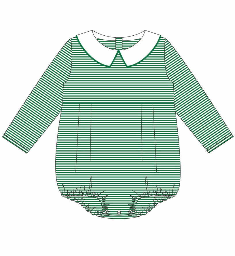 Knit Stripe Long Sleeve Peter Pan Collar Bubble - Boy