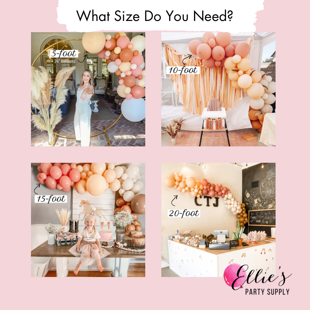 Neutral Boho Balloon Garland Kit – Linen, Gray, Gold, White