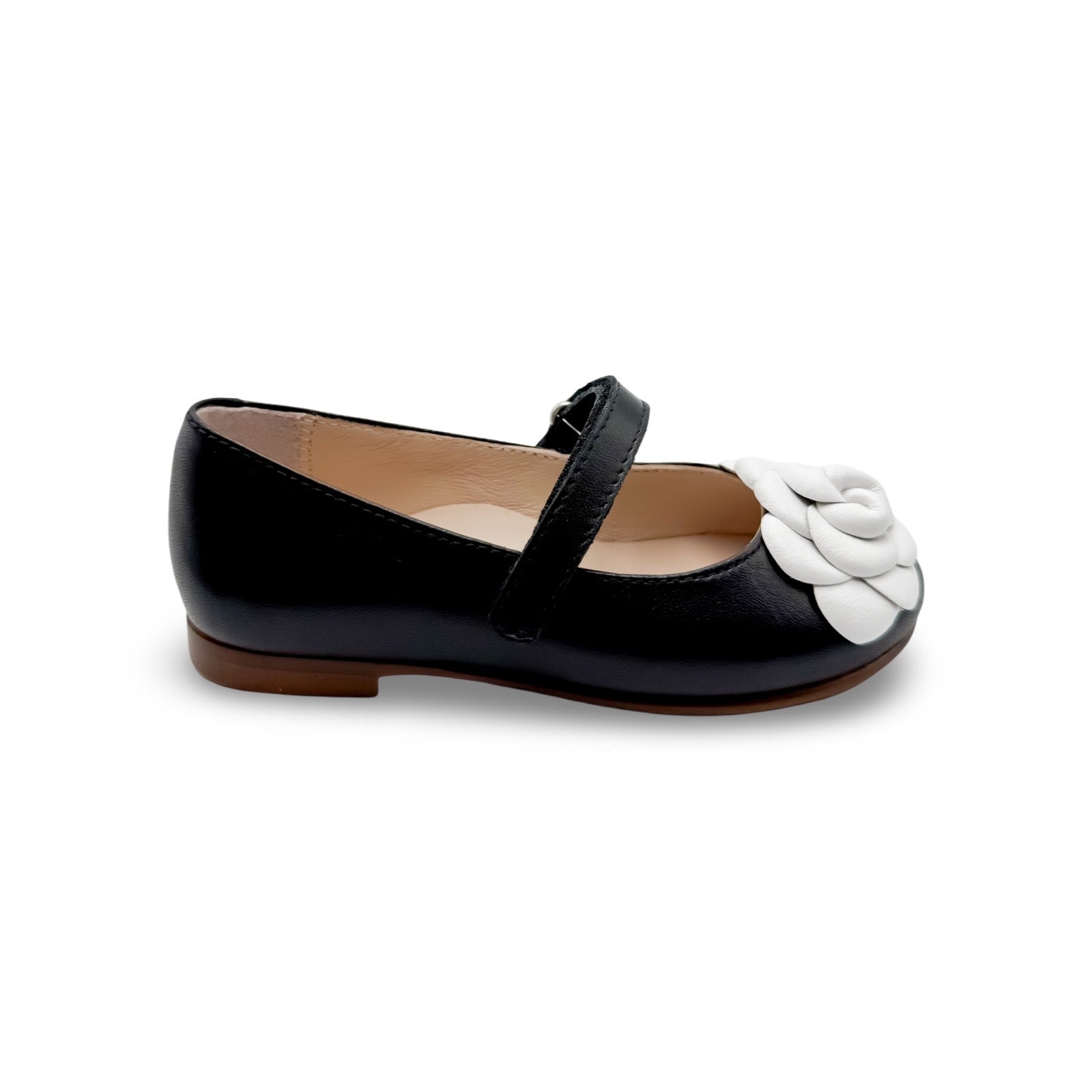 Camille- Black/white Leather Mary Jane Shoes