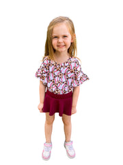 Leopard Baseball Ruffle Top