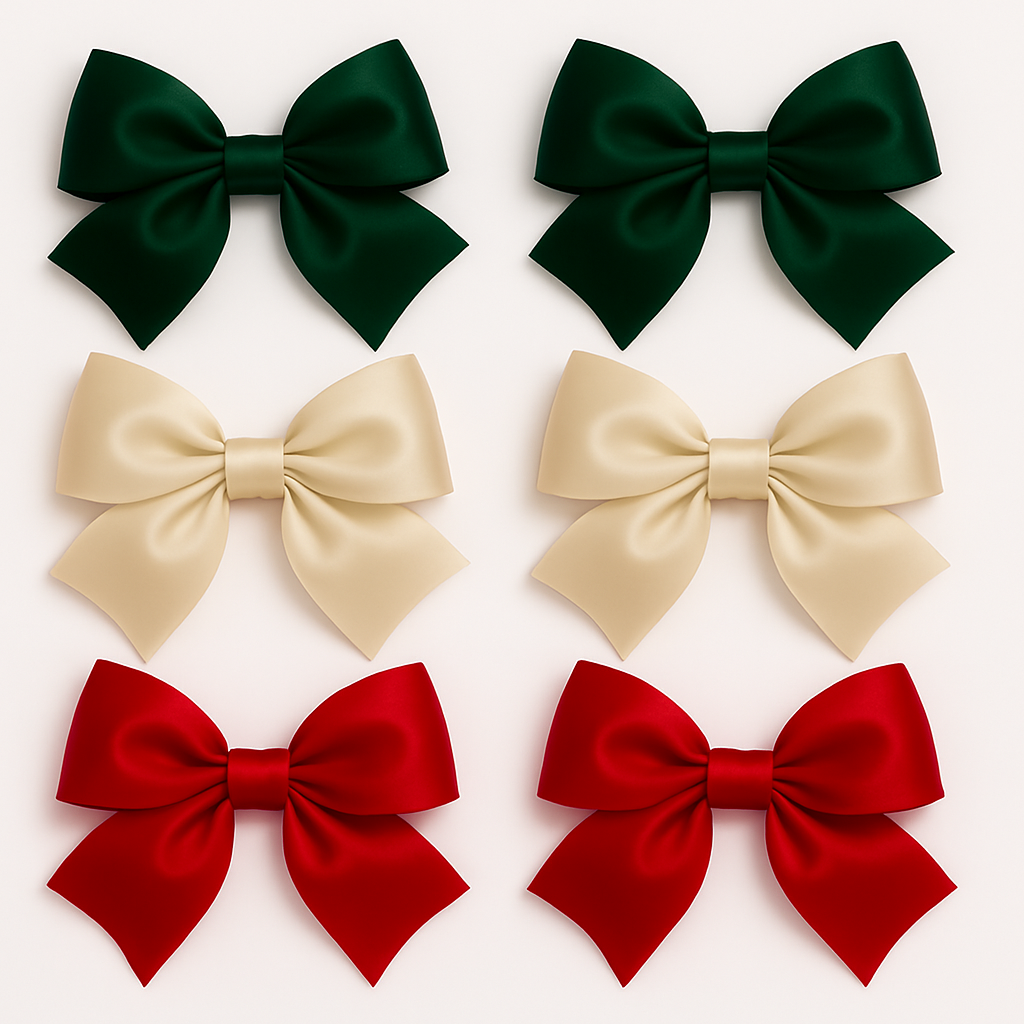 Set Of 3 Interchangeable Bows For Trinity Pair - Green, Red, Gold