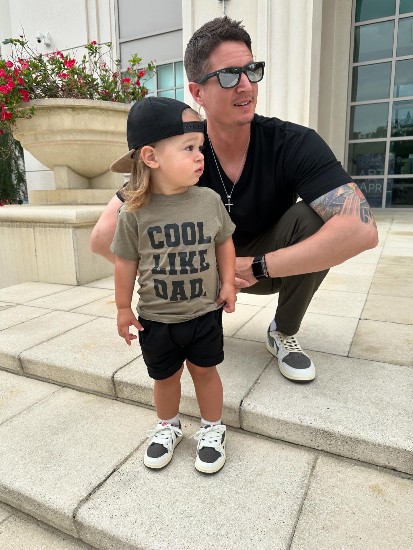 Cool Like Dad Black On Green Tee