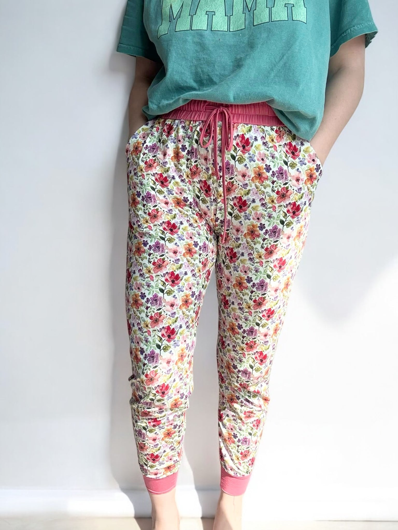 Watercolor Floral Adult Joggers