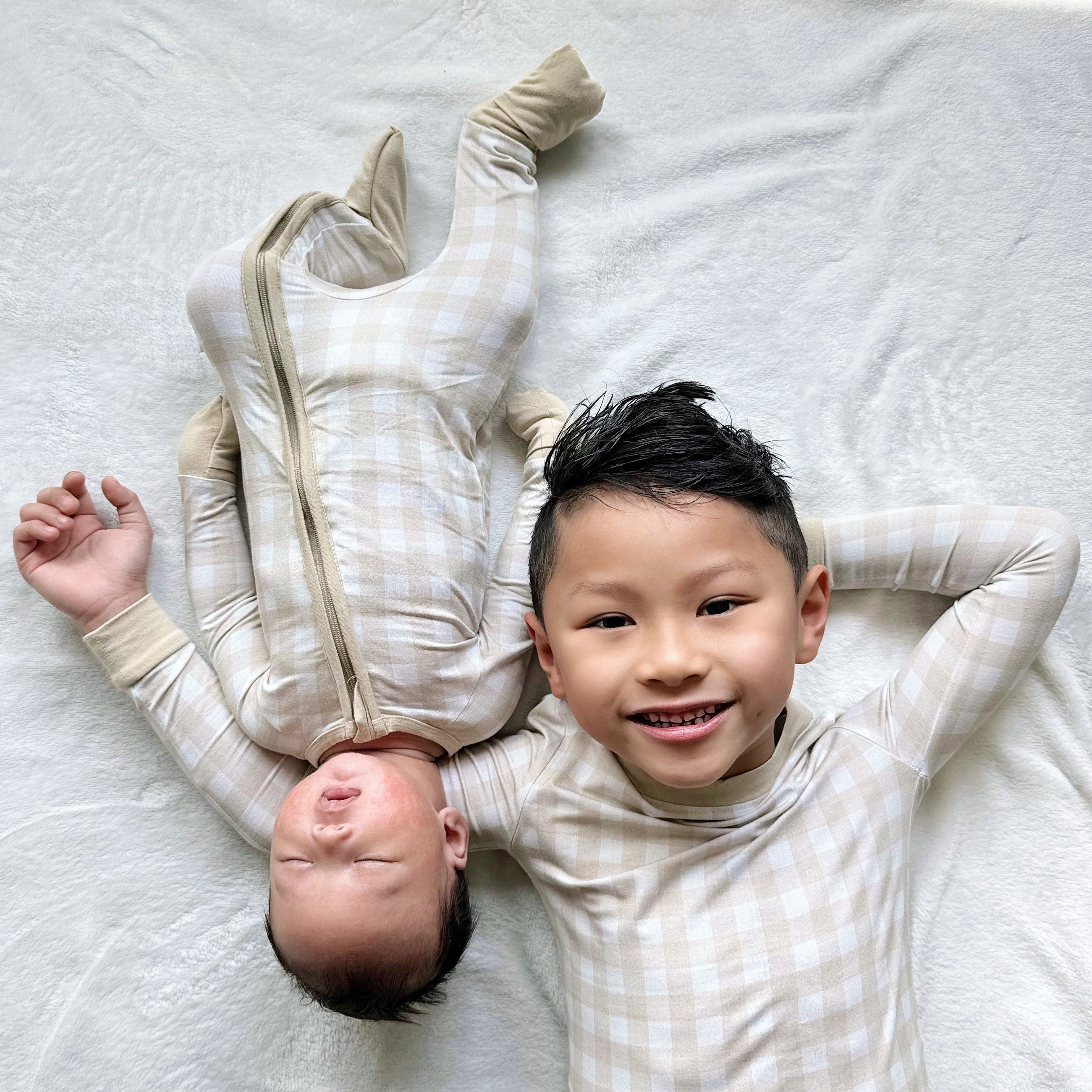 Beige Gingham | Two Piece Set