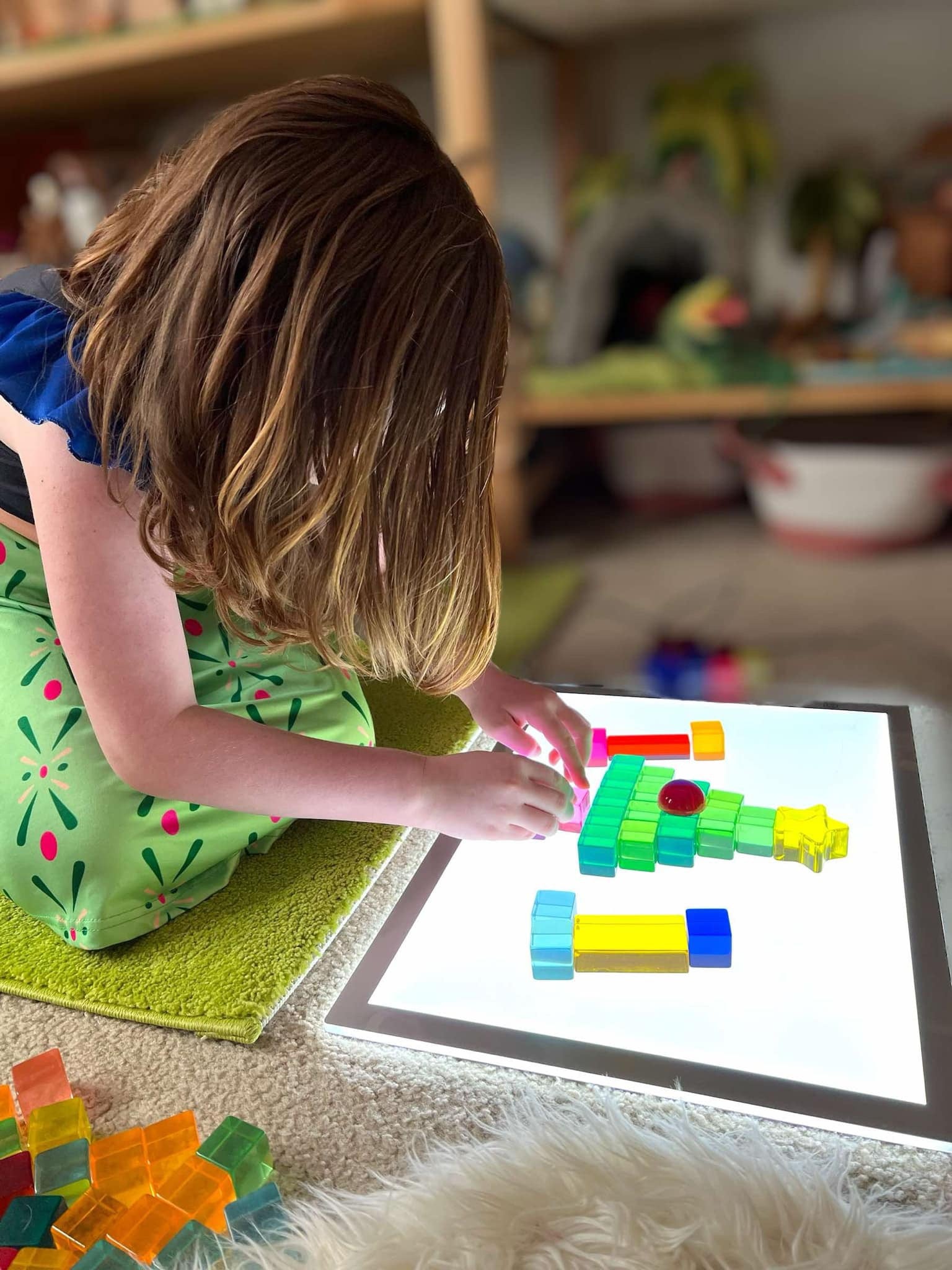 60 Pcs Rainbow Translucent Lucite Cubes Set With Storage Tray