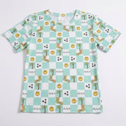 Wavy Checks Short Sleeve T Shirt