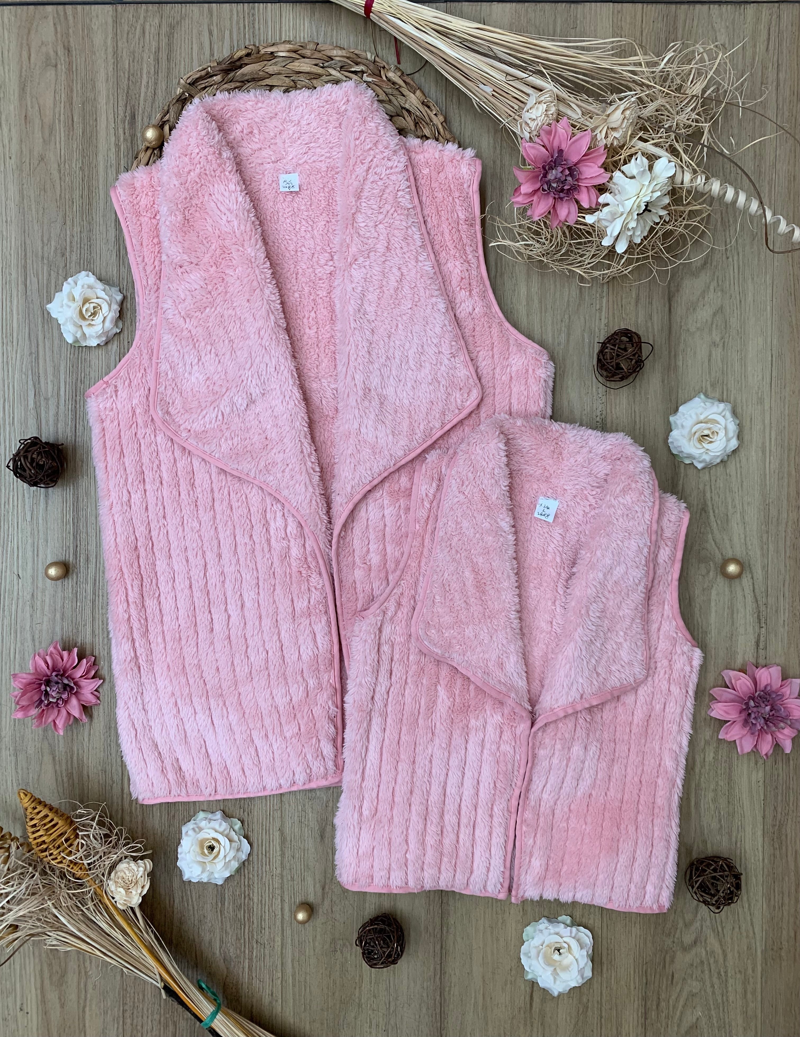 Mommy And Me Blush Cozy Faux Fur Vest