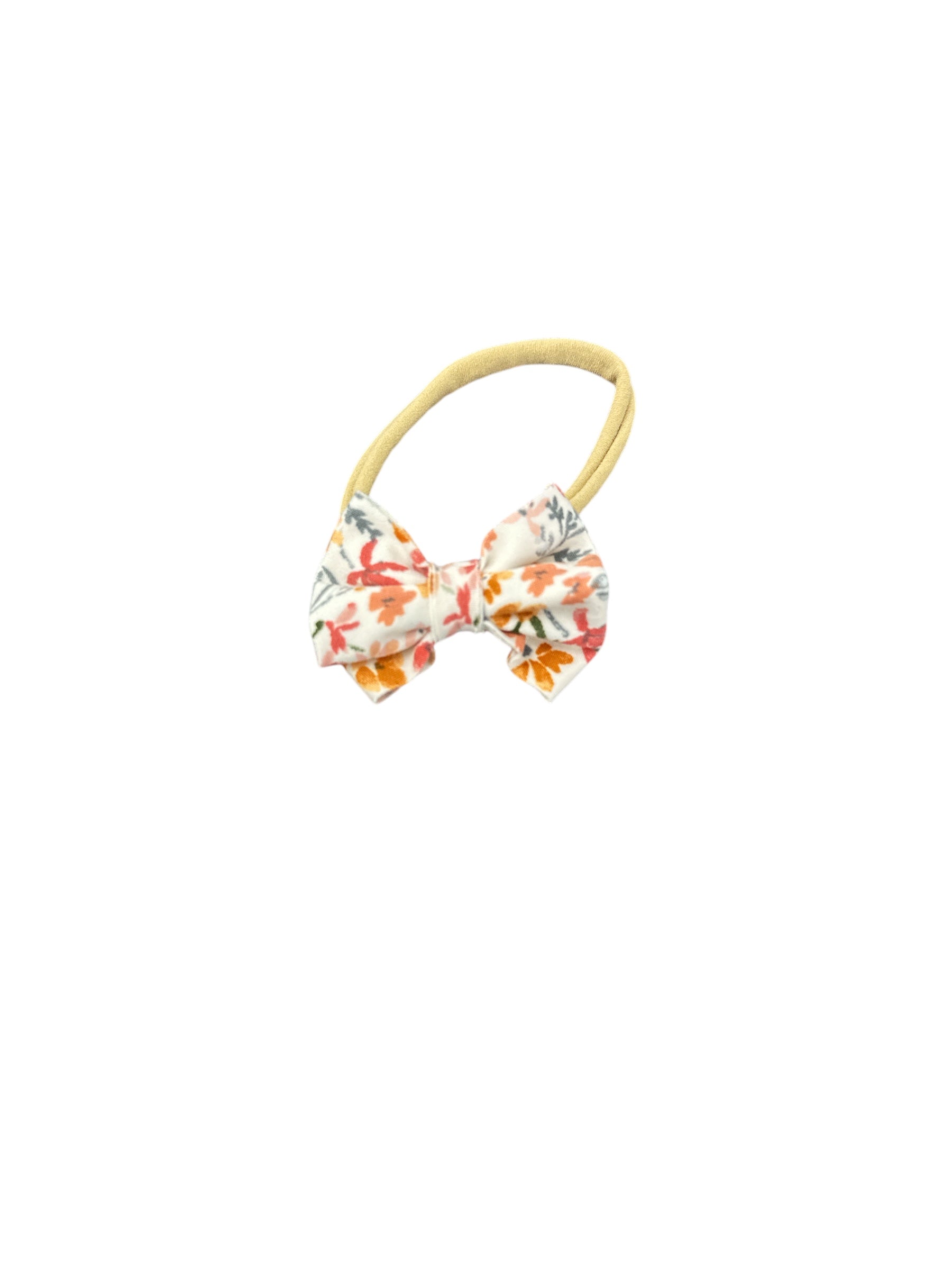 Ivory Sadie Floral Nylon Bow
