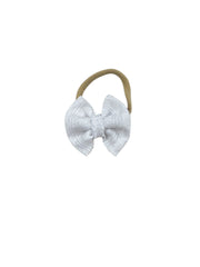 White Knit Nylon Bow