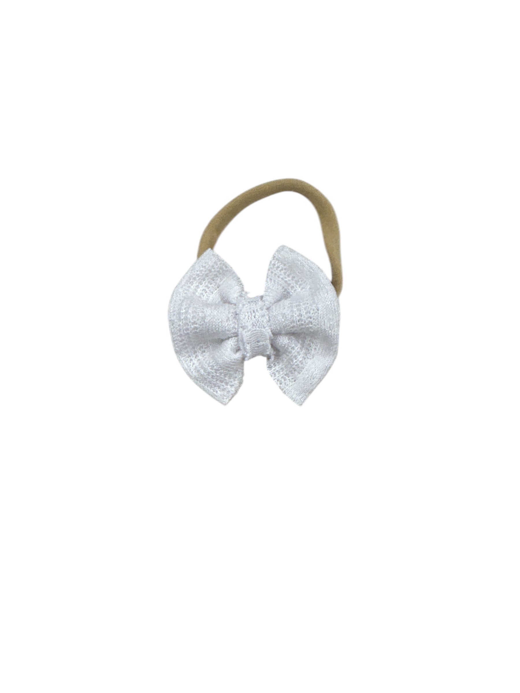 White Knit Nylon Bow