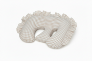 Beige Ruffle Gingham Twins Nursing Pillow Cover