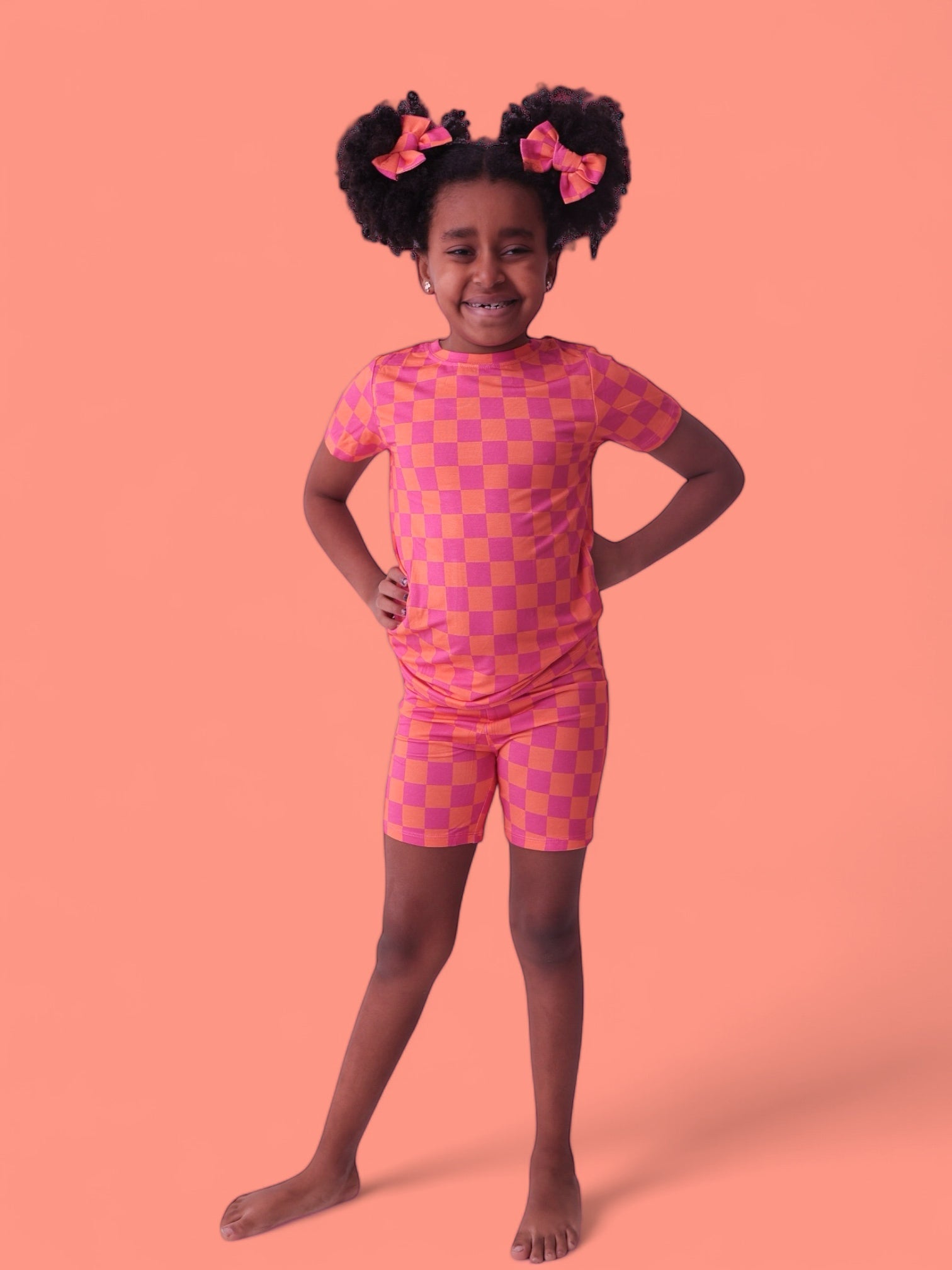 Neon Dreams Checkers Dream Short Set