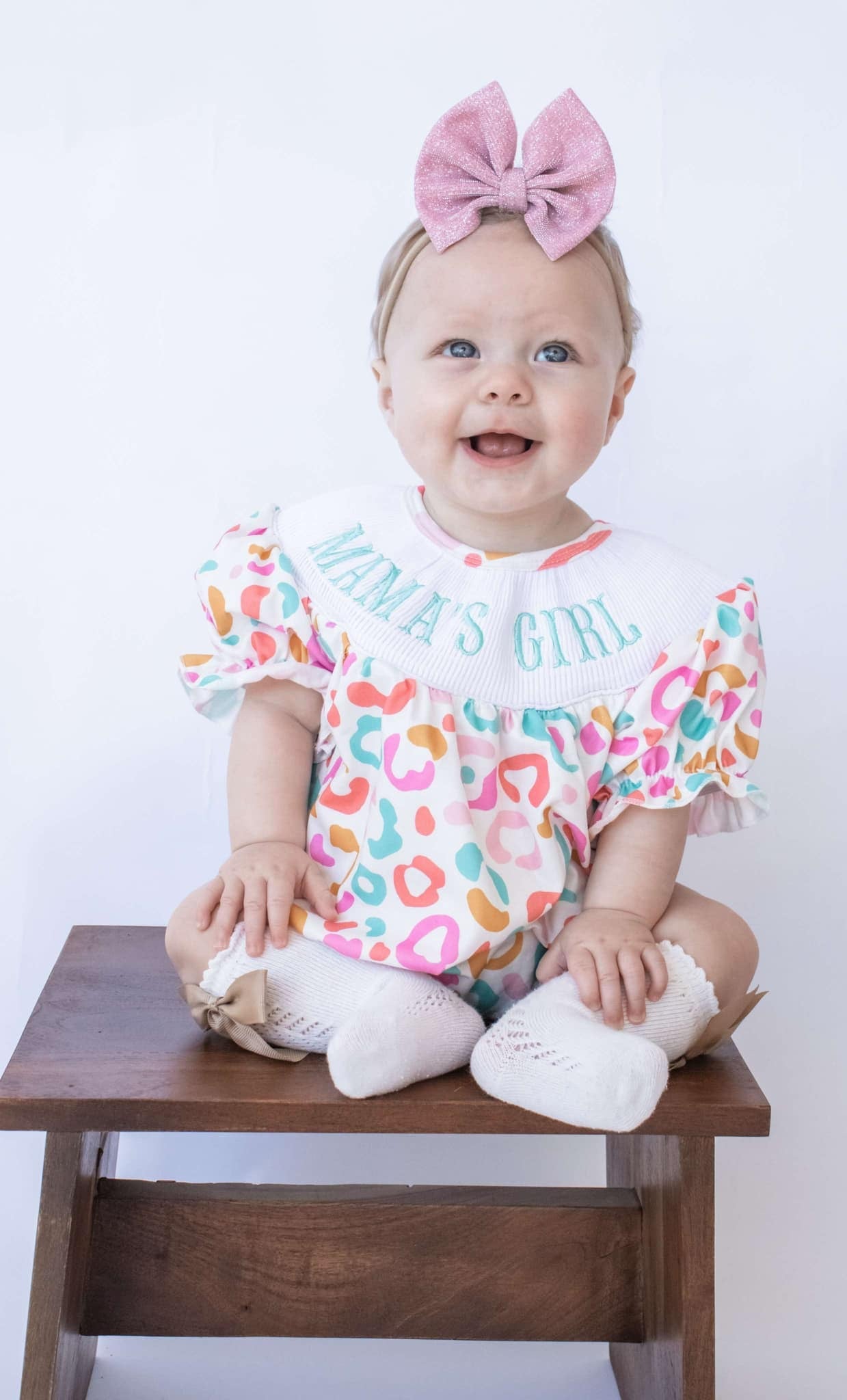 Smocked Mamas Girl Summer Leopard Romper