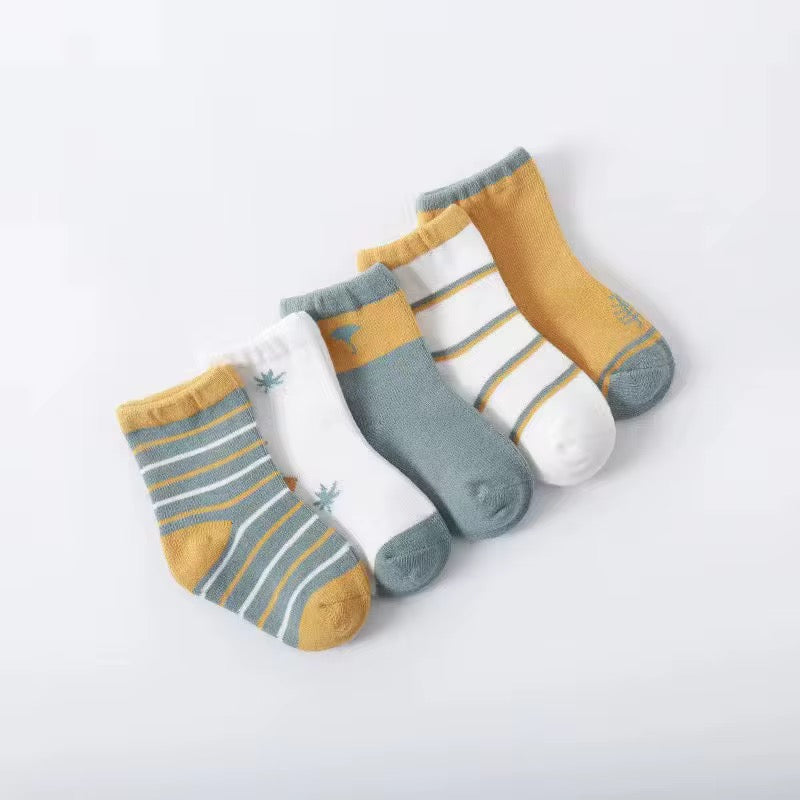 Organic Cotton Kids Sock Set (5-pack) | Breathable Toddler Socks| Autumn Bundle