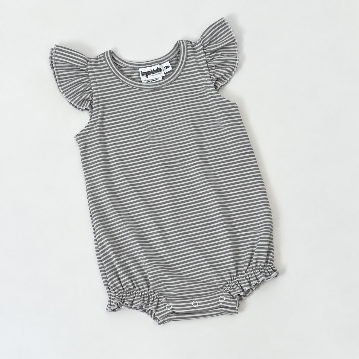 Knit Stripe Flutter Sleeve Bubble