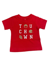 Touchdown • Red+gold Glitter • Infant/toddler Tee
