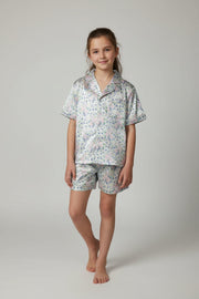 Tweenstyle By Stoopher -  Elegant Floral Silky Shorts Loungewear Set