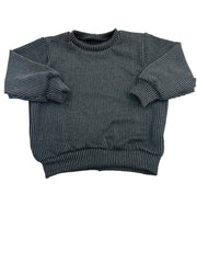 Black Ribbed Knit Oversized Sweater