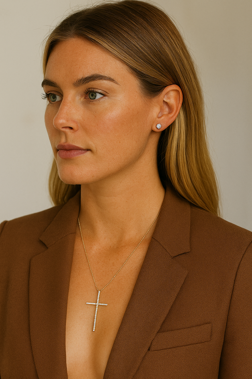 Moriah Cz Cross Necklace