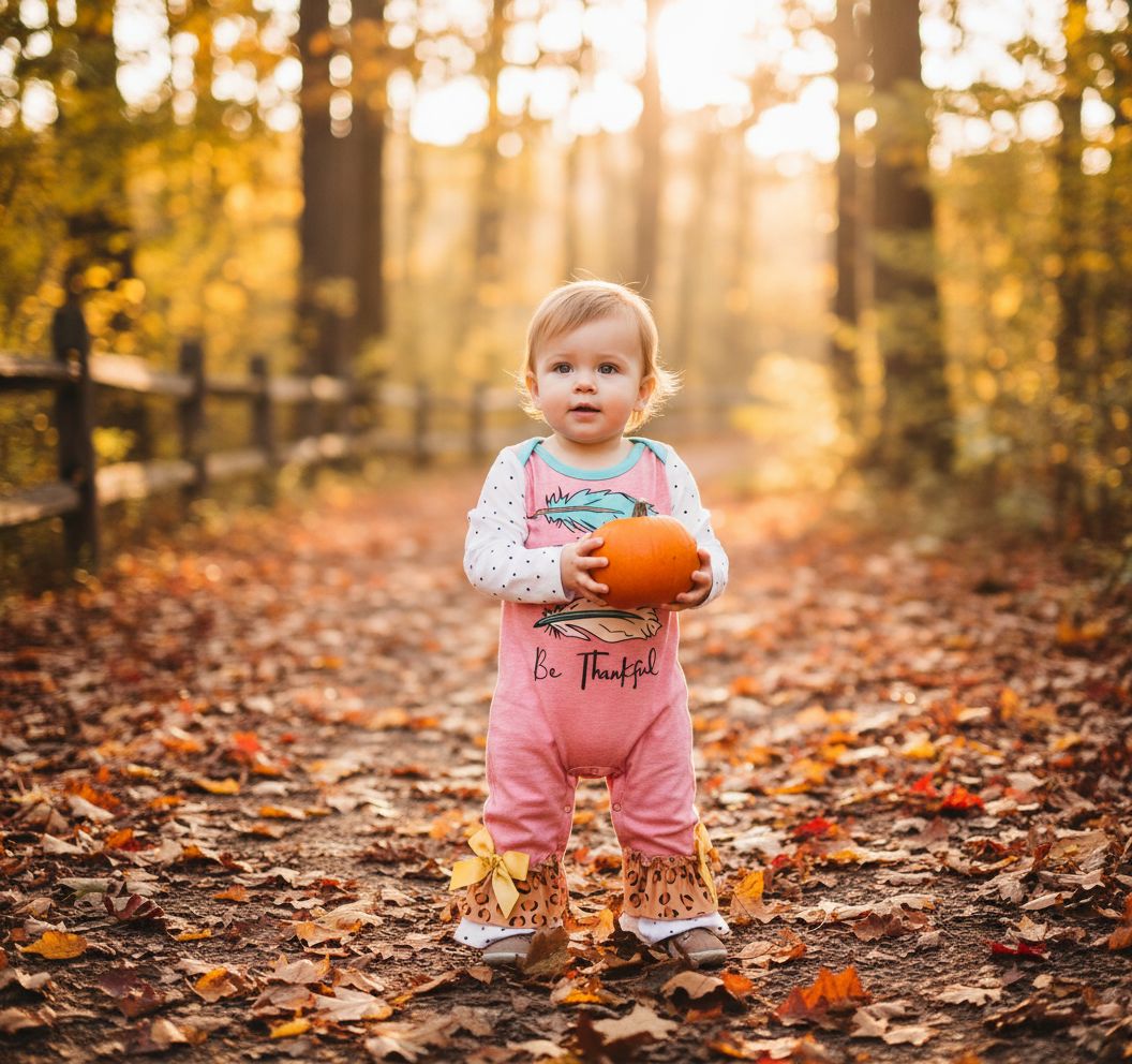Be Thankful Feather Romper