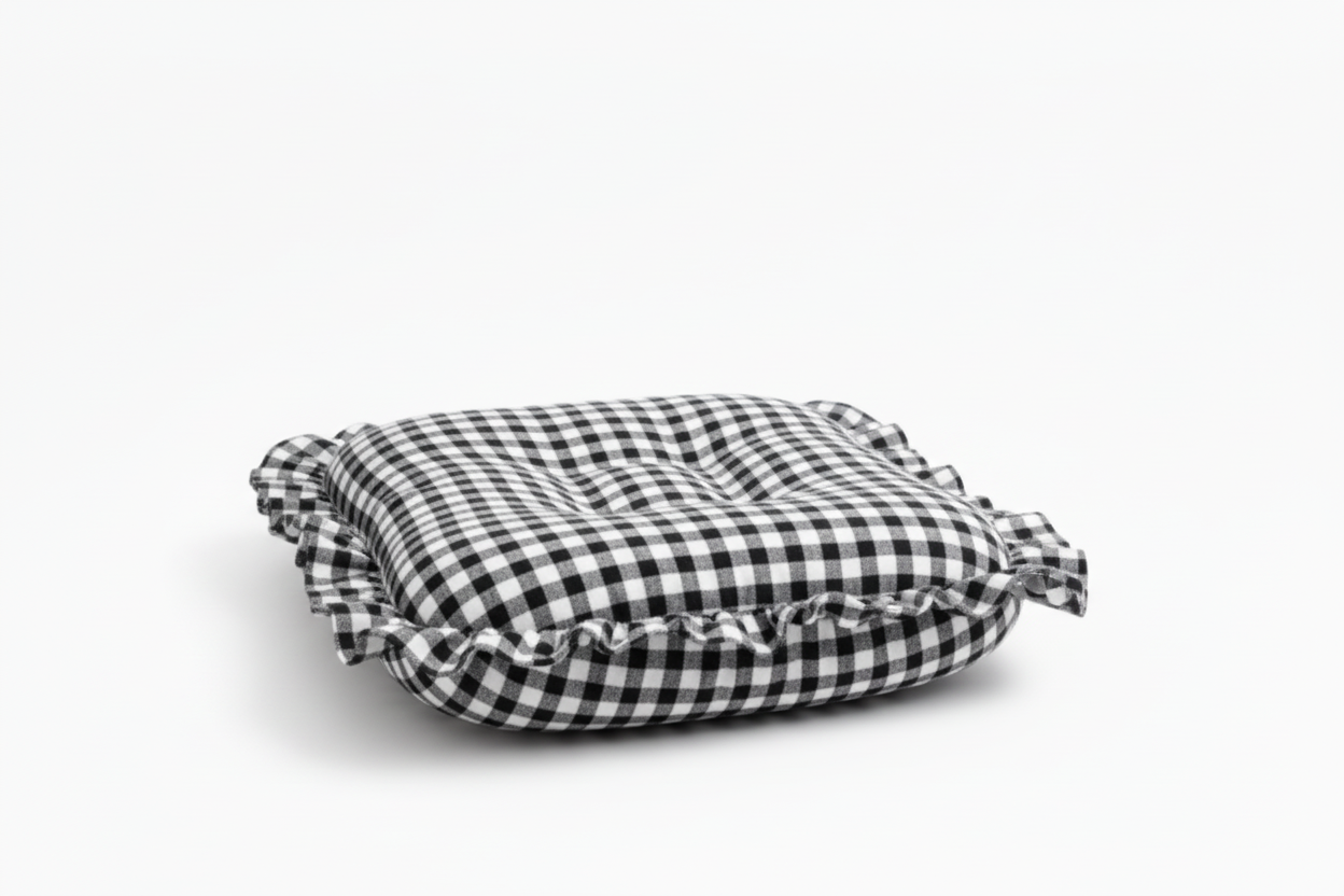 Black Gingham Ruffle Baby Lounger Cover (Ships June 8)
