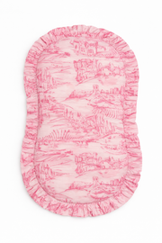 Pink Toile Ruffle Baby Lounger Cover
