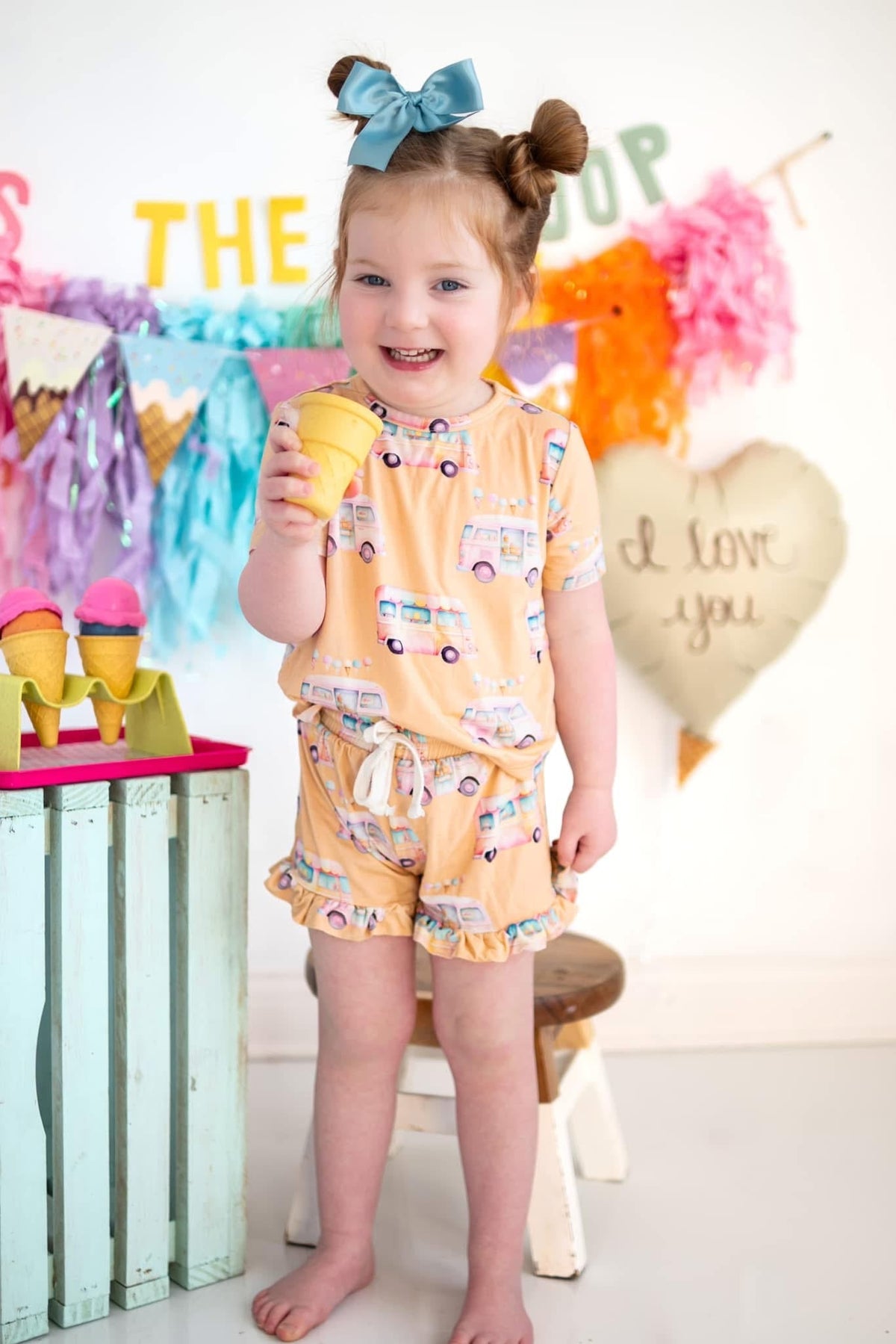 Summer Scoops Ruffle Short Set