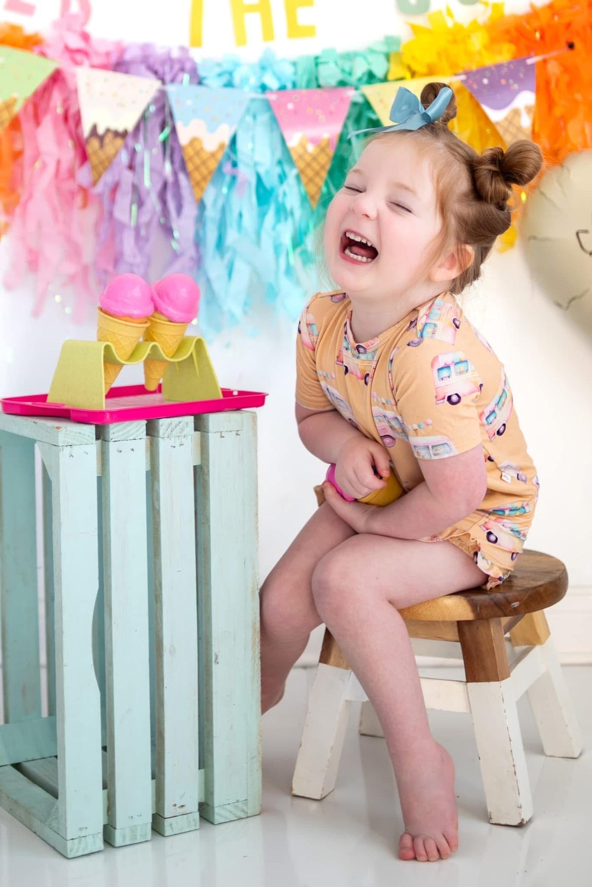Summer Scoops Ruffle Short Set