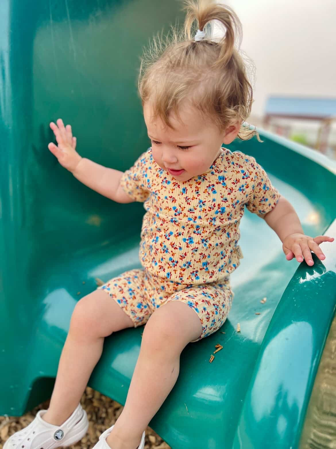 Dainty Floral On Yellow Ribbed Biker Shorts Lounge Set