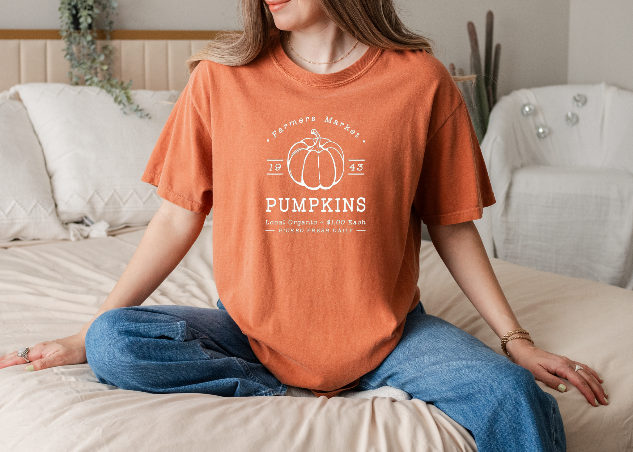 Adult Pumpkin ‘farmers Market’ Comfort Colors Tee
