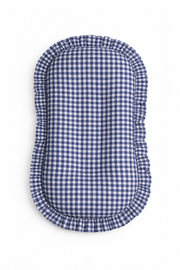 Navy Gingham Ruffle Baby Lounger Cover