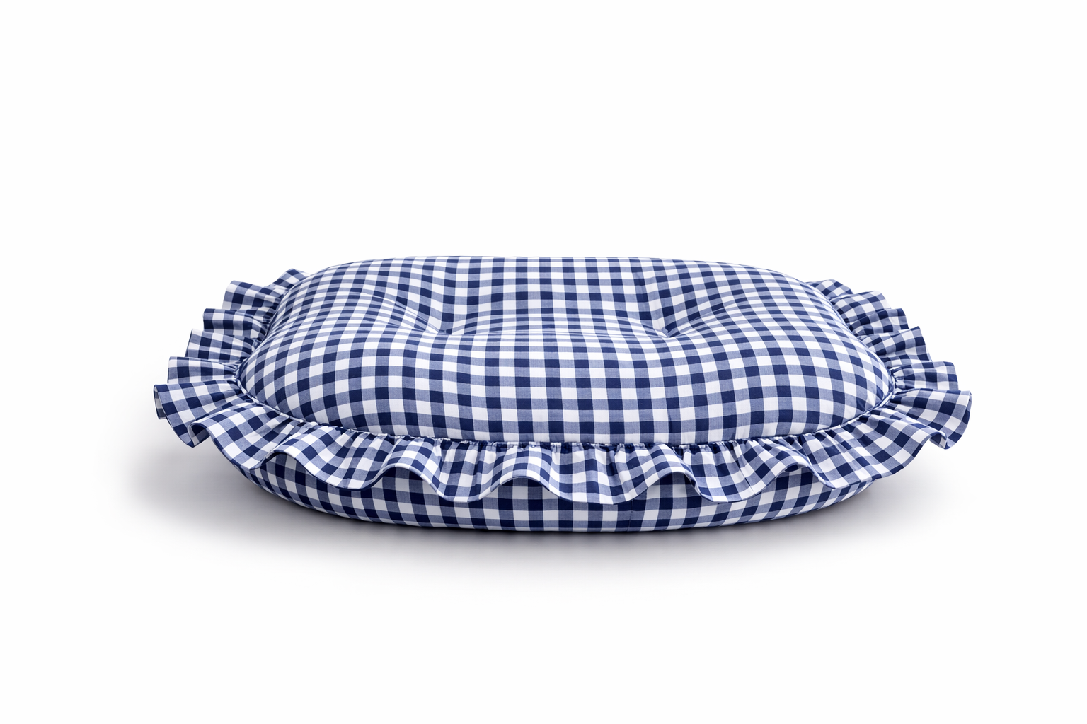 Navy Gingham Ruffle Baby Lounger Cover
