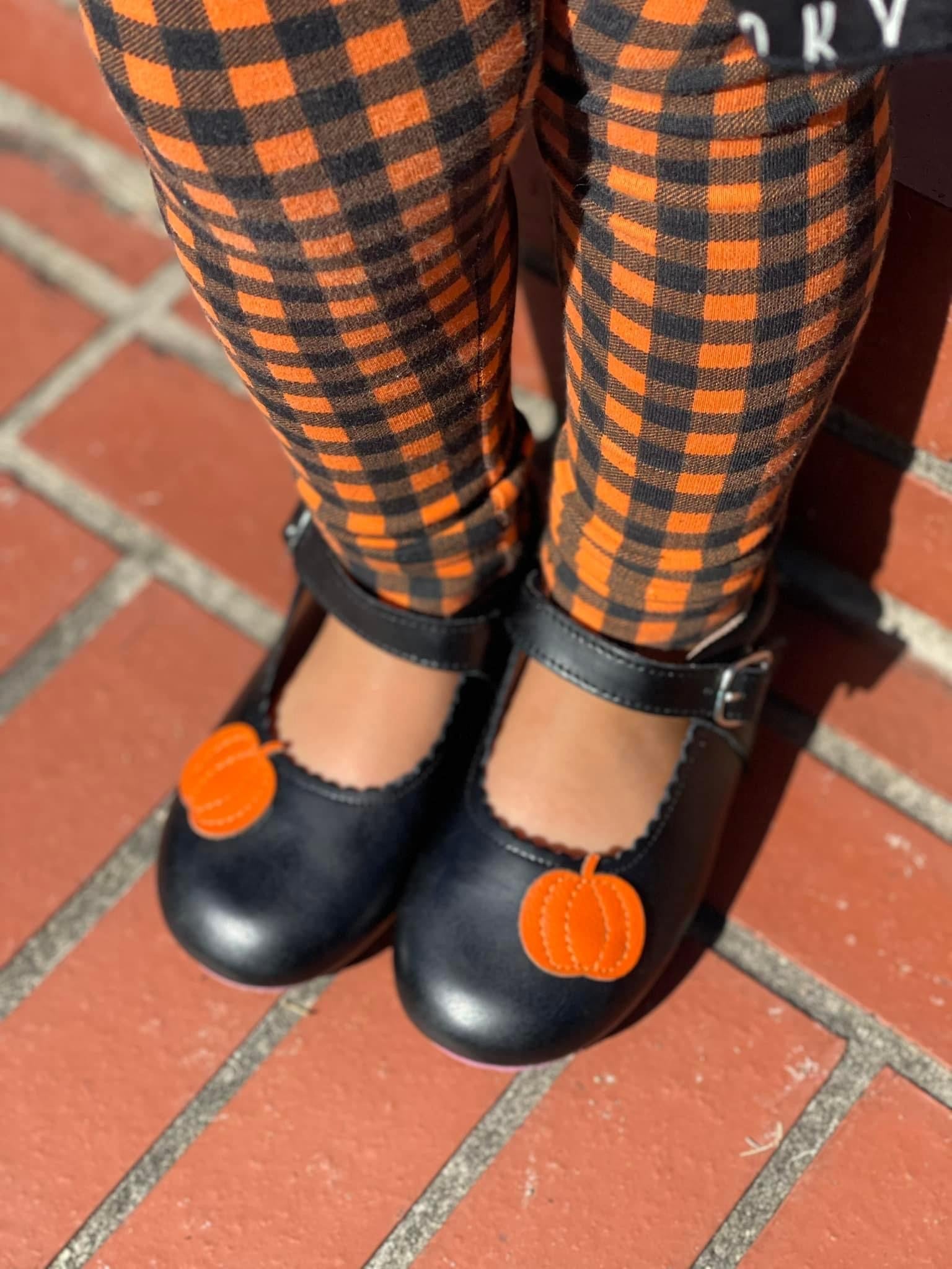 Pumpkins Mary Janes - Black Smooth Leather - Purple Soles